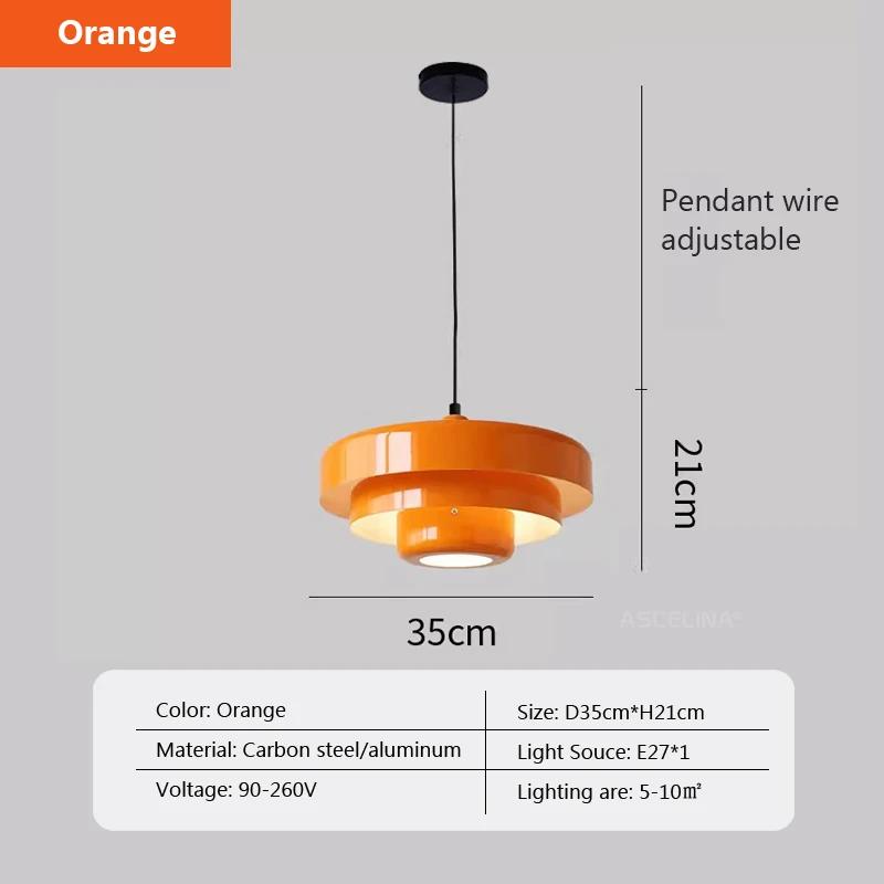 Nordic creative LED chandelier restaurant decoration chandelier carbon steel aluminum dark green orange living room lighting