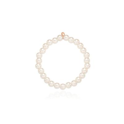 Tirr Lirr Standard Pearl Bead 6mm Silver Pink Bracelet TBSSVP13927M