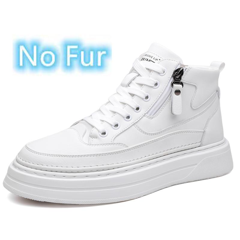 Fashion New Arrival Genuine Leather Men Snow Boots Winter Anti Slip Plush High Top Shoes Soft Warm MaleAnkle Boots Lace Up Outdoor Botas