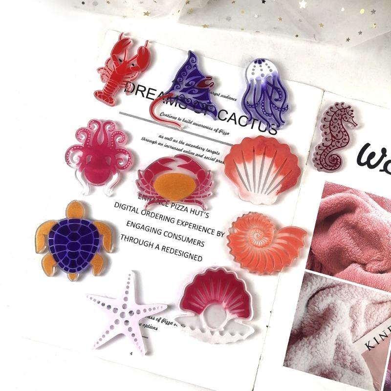 Cartoon Marine Animal Silicone Molds Epoxy Resin Casting Mold DIY Craft Keychain Pendant Mold Handmade Jewelry Tool