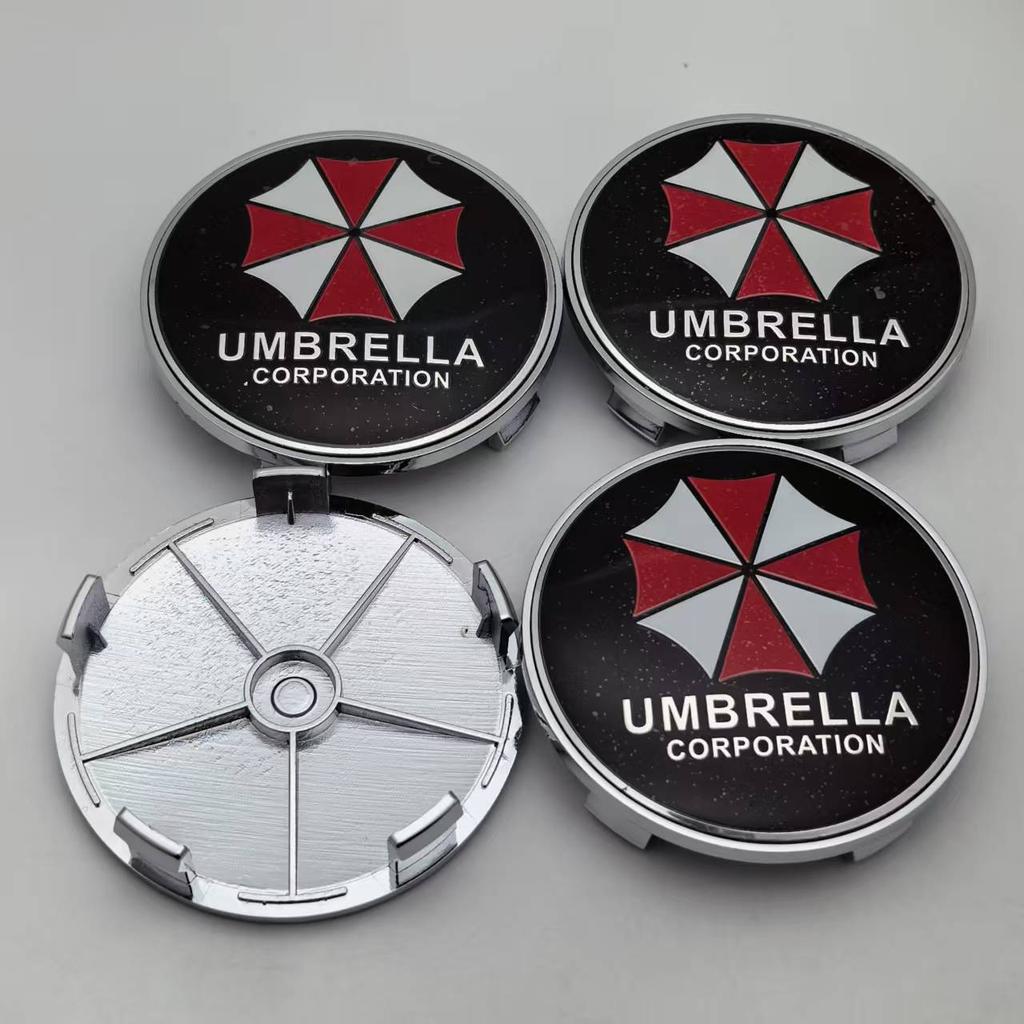 AAXI1 4pcs Umbrella Logo Emblem Car Wheel Center Caps OD 68MM Clips 63MM Wheels Hub Cap Rim Hubcaps Dust Cover Relpace Car Accessories