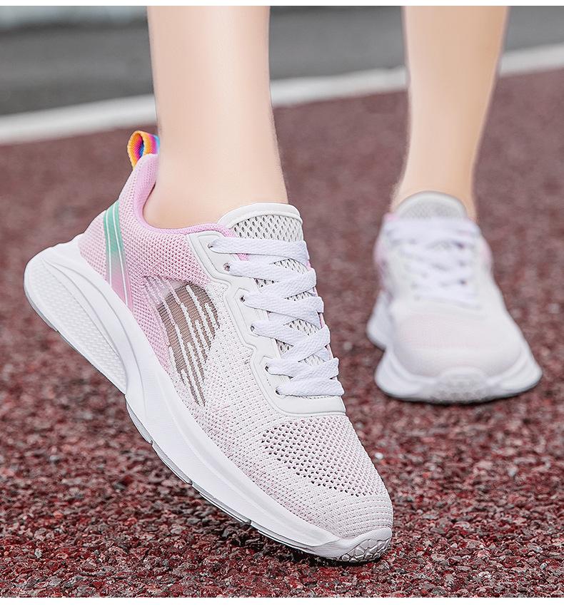 

Женские дышащие кроссовки Fly-knit на шнуровке 42 розовый