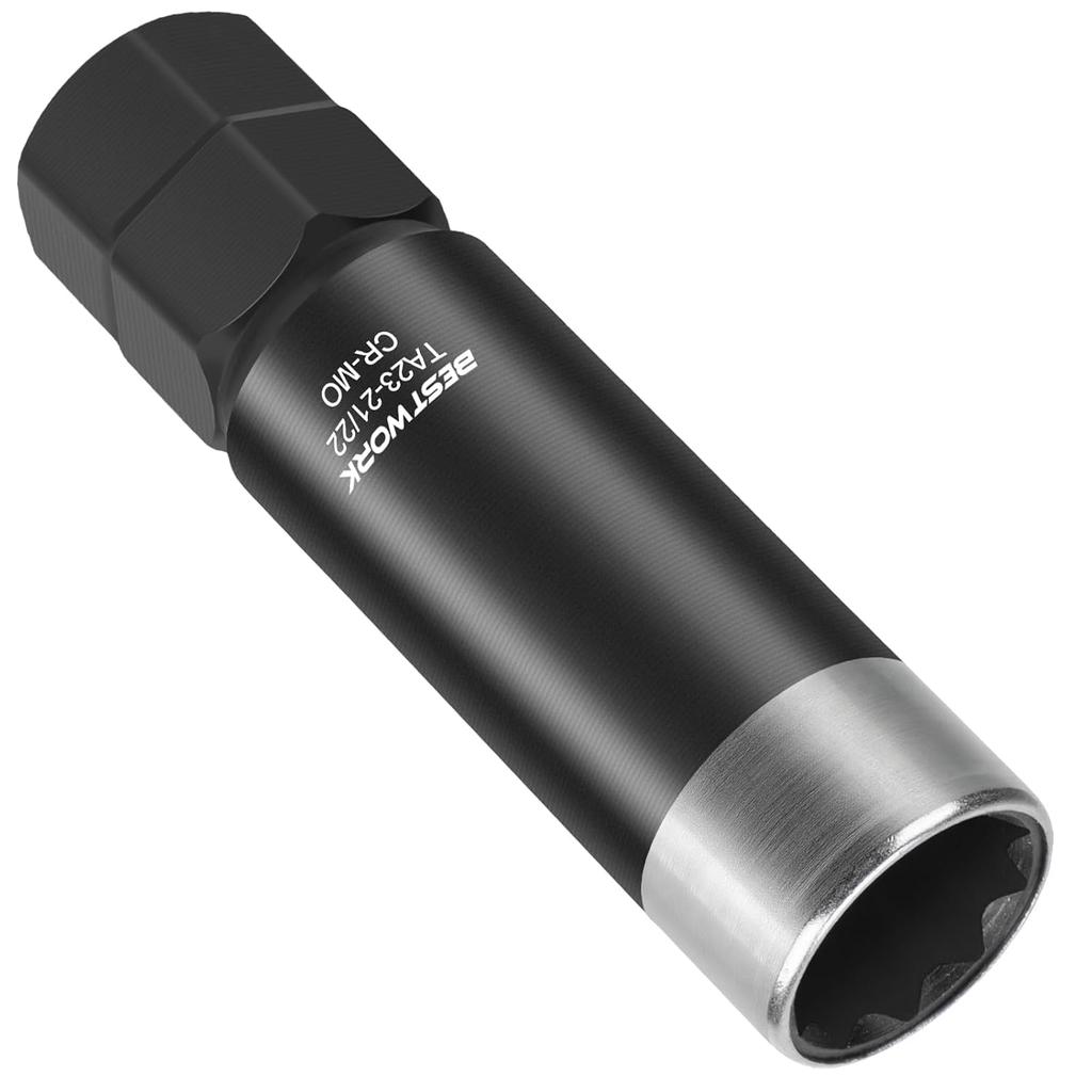 Klucz do nakrętek kół 10-wypustowy, Nasadka do nakrętek kół 10-wypustowa z napędem sześciokątnym 21 mm i 22 mm, Wzmocnienie dwuwarstwowe, Zamiennik dla TA23-21/22