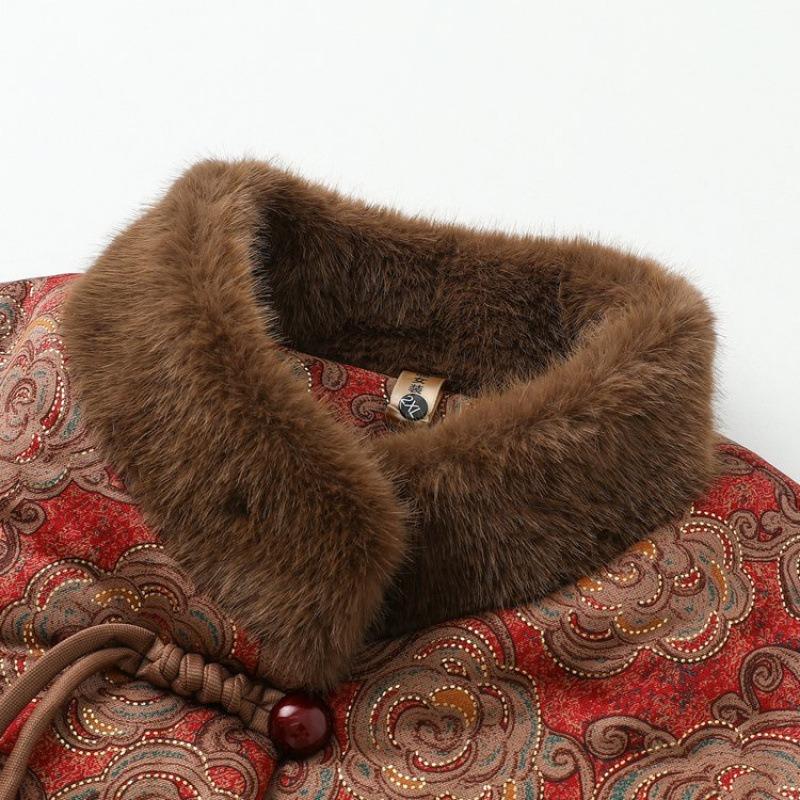 Winter cotton-padded clothes women's stand-up collar large-size jacket warm new velvet thickened cotton clothes