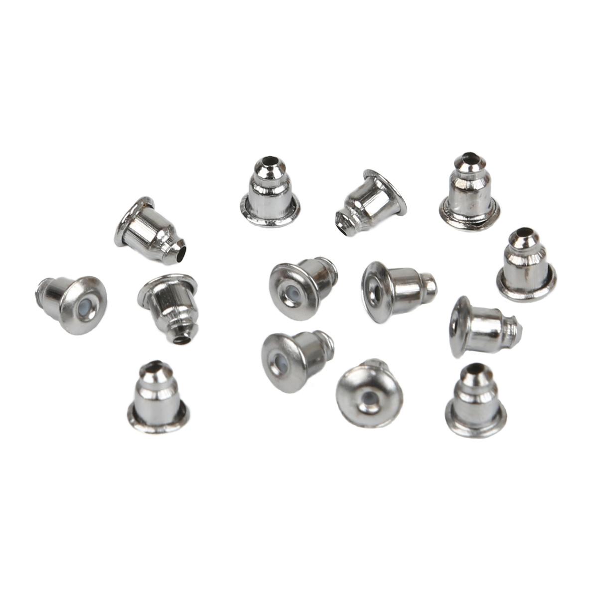 

Железные пластиковые беруши для изготовления сережек DIY, аксессуаров для изготовления ювелирных изделий 5x6mm 100pcs чёрный