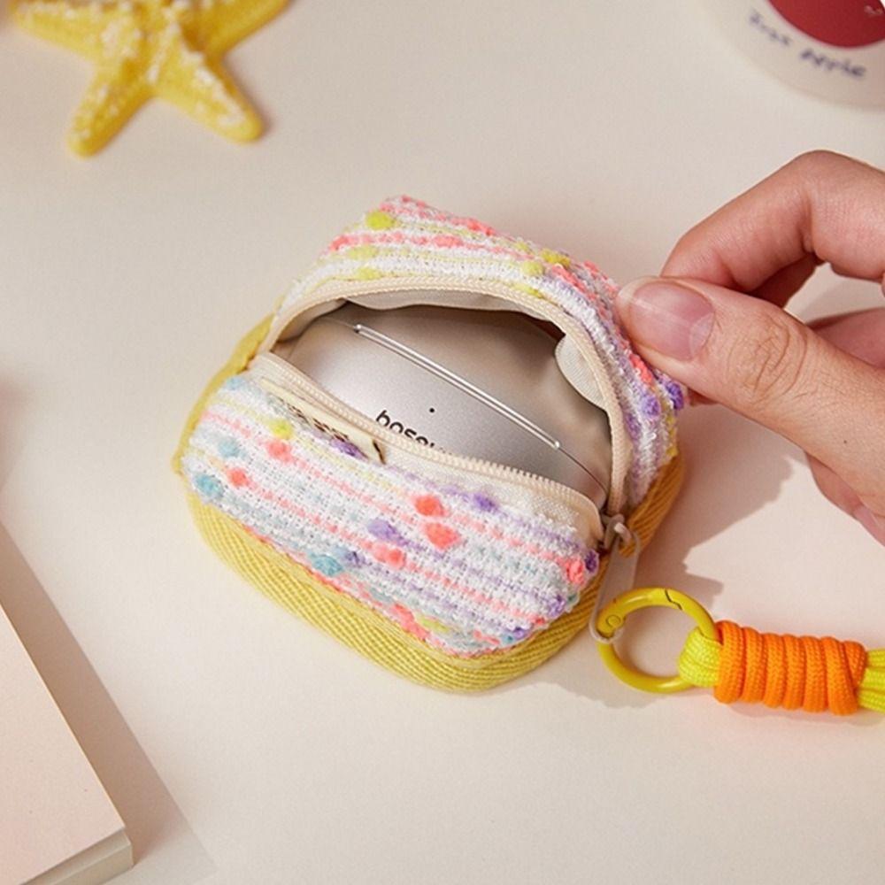 Mini Earphone Storage Bag Dopamine Bluetooth Headset Case Portable Coin Purse for Women Girls