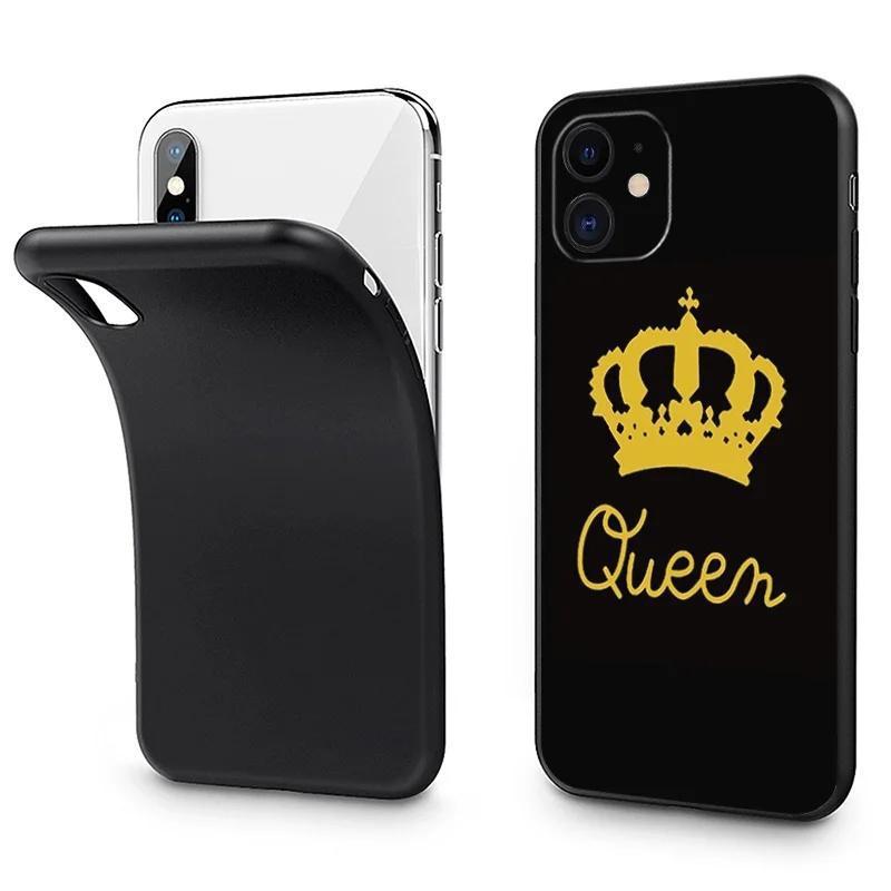 Applicable To Iphone14 Mobile Phone Case King And Queen Couple Crown Mobile Phone Case Hair Painted Anti-Drop Millet