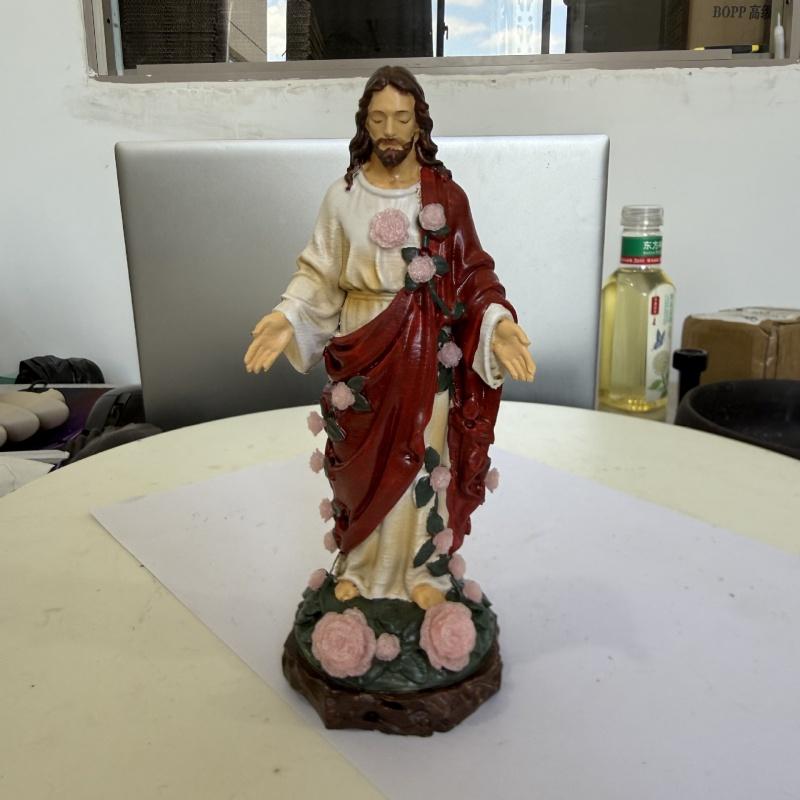 Resin Jesus Christ Collectible Figure Blessed Blessing Jesus Catholic Religious Statue For Christian Prayer Altar Gift Home Deco