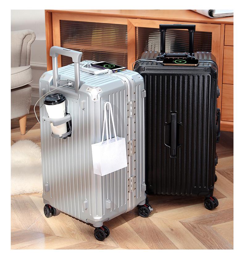 30" Extra-Large Capacity Aluminum Trolley Case with Universal Wheels & Charging Port