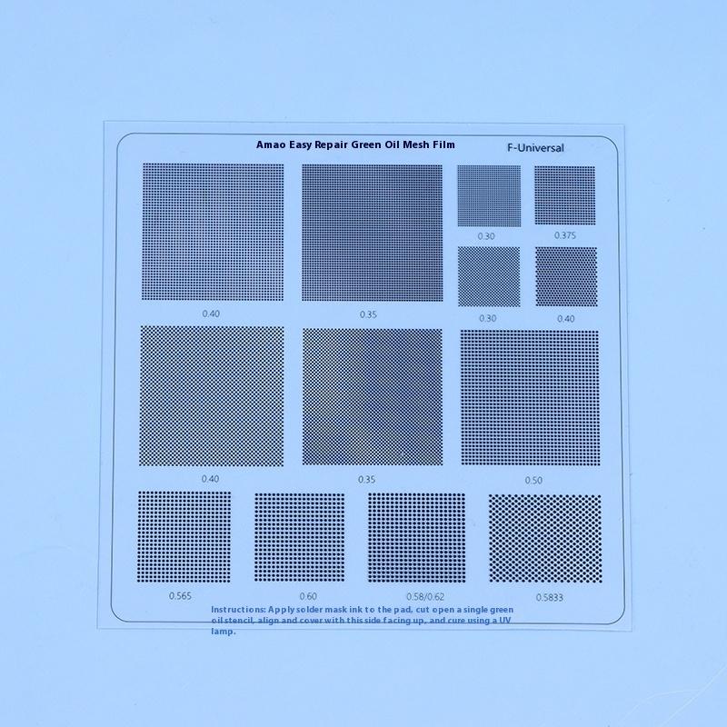 Hole Spacing 0.3/0.35/0.375/0.4/0.5/0.58/0.6/0.8/1.0Mm Universal Green Oil Net Uv Solder Mask Bga Reballing Stencil