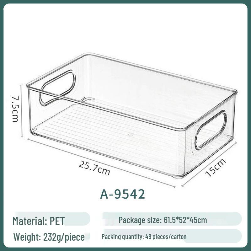 Transparent PET Storage Box for Books, Snacks, Fruits, Vegetables, and Kitchen Organization