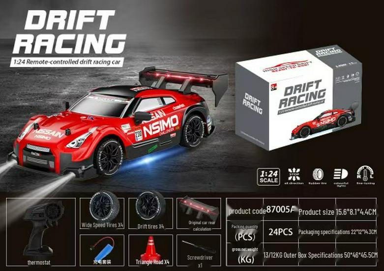 High-Speed 4WD RC Drift Car with Lights - Remote Control Racing Model