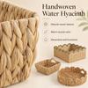 Natural Water Hyacinth Storage Basket Handwoven Open Top Handwoven Storage Basket Sturdy Multipurpose Wicker Organizer Tray
