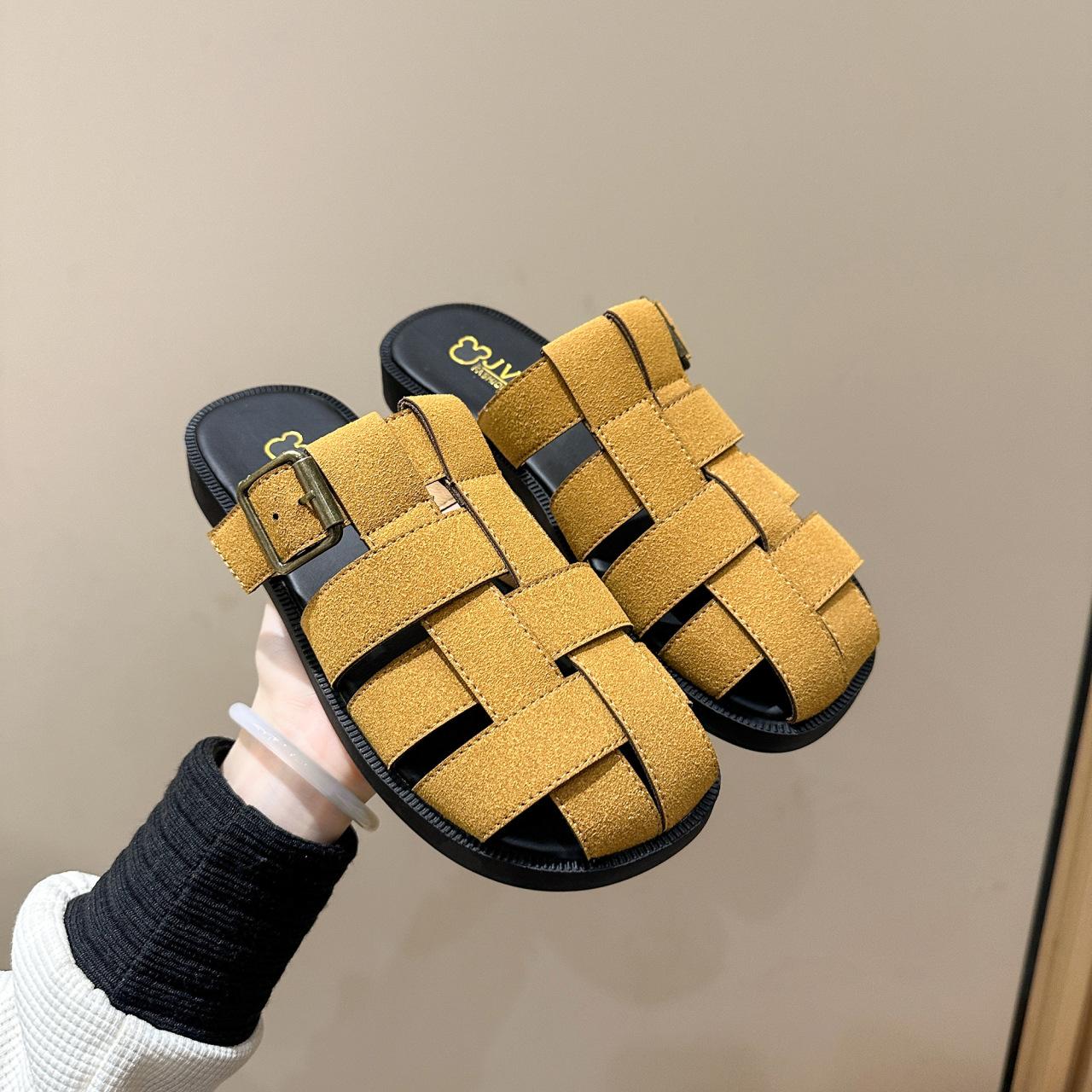 Летние женские босоножки на плоской подошве в стиле ретро. Женская модная плетеная — фото 8