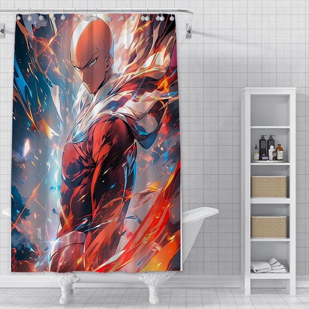 One Punch Man Shower Curtain Waterproof Polyester Fabric Paint Colorful Bath Curtains Home Bathroom Decor Curtain With Hook