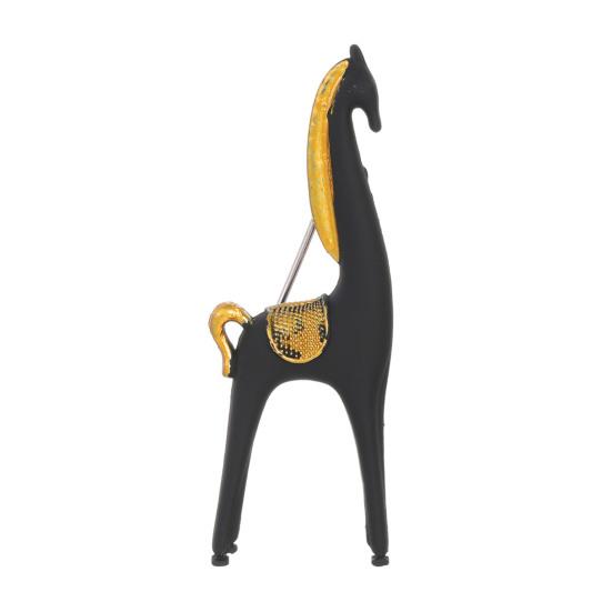 Minimalist Horse Brooch White Black Alloy Horse Lapel Pin Decorative Artistic Brooch Pin Outfit