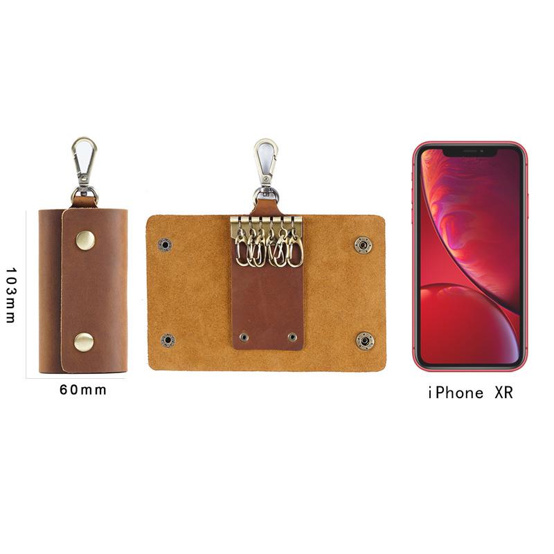 Handgefertigter Schlüsselhalter aus echtem Leder - Organizer-Tasche für Herren mit Kartenschlitz, Haushälter-Schlüsseltasche & Geldbörse (Bereit zum Verschenken)