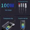 100W Super-Schnellladekabel für mehrere Geräte für Apple, Huawei, Typ-C und Android-Autoladegeräte