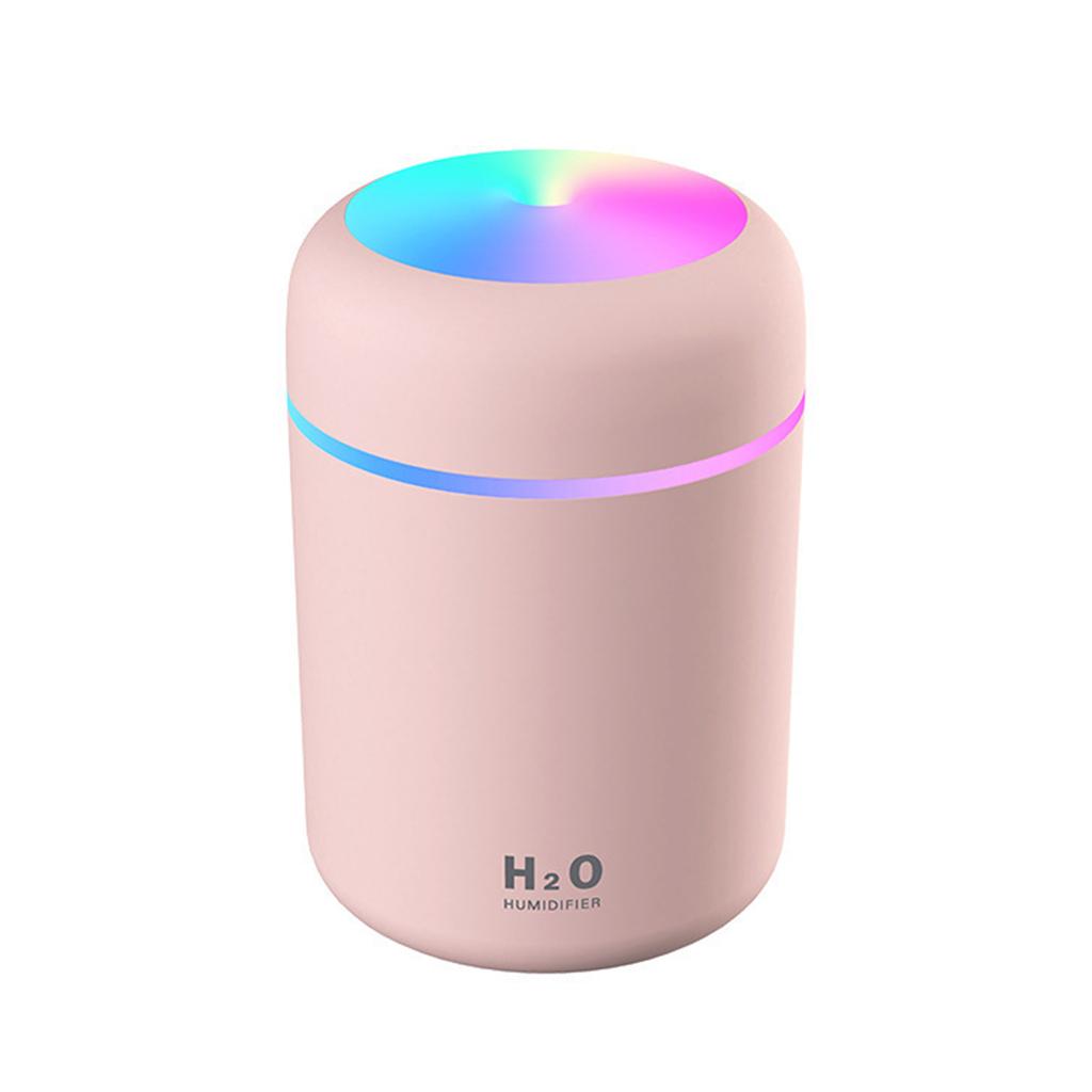 300ml zvlhčovač vzduchu USB malý přenosný barevný ambientní osvětlení s nepřetržitým/přerušovaným ztlumením mlhy