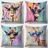 Pc Funny Giraffe With Sunglasses Throw Pillow Cover D DoubleSide Print Polyester Cushion Case for Home Sofa Animal Lover Hous