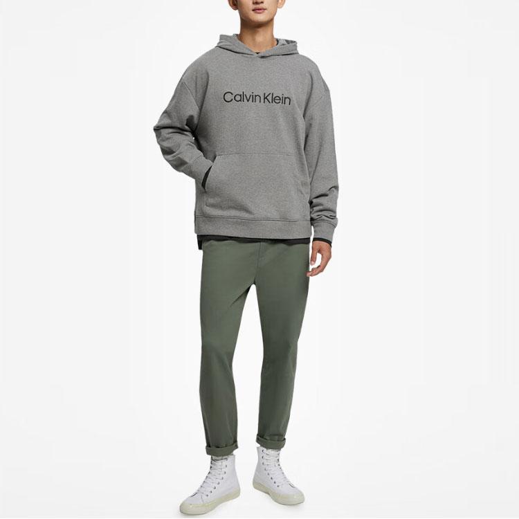 Calvin Klein Minimalist Logo Print Hoodie Men Tops Hero-Grey 40HM231-P7E