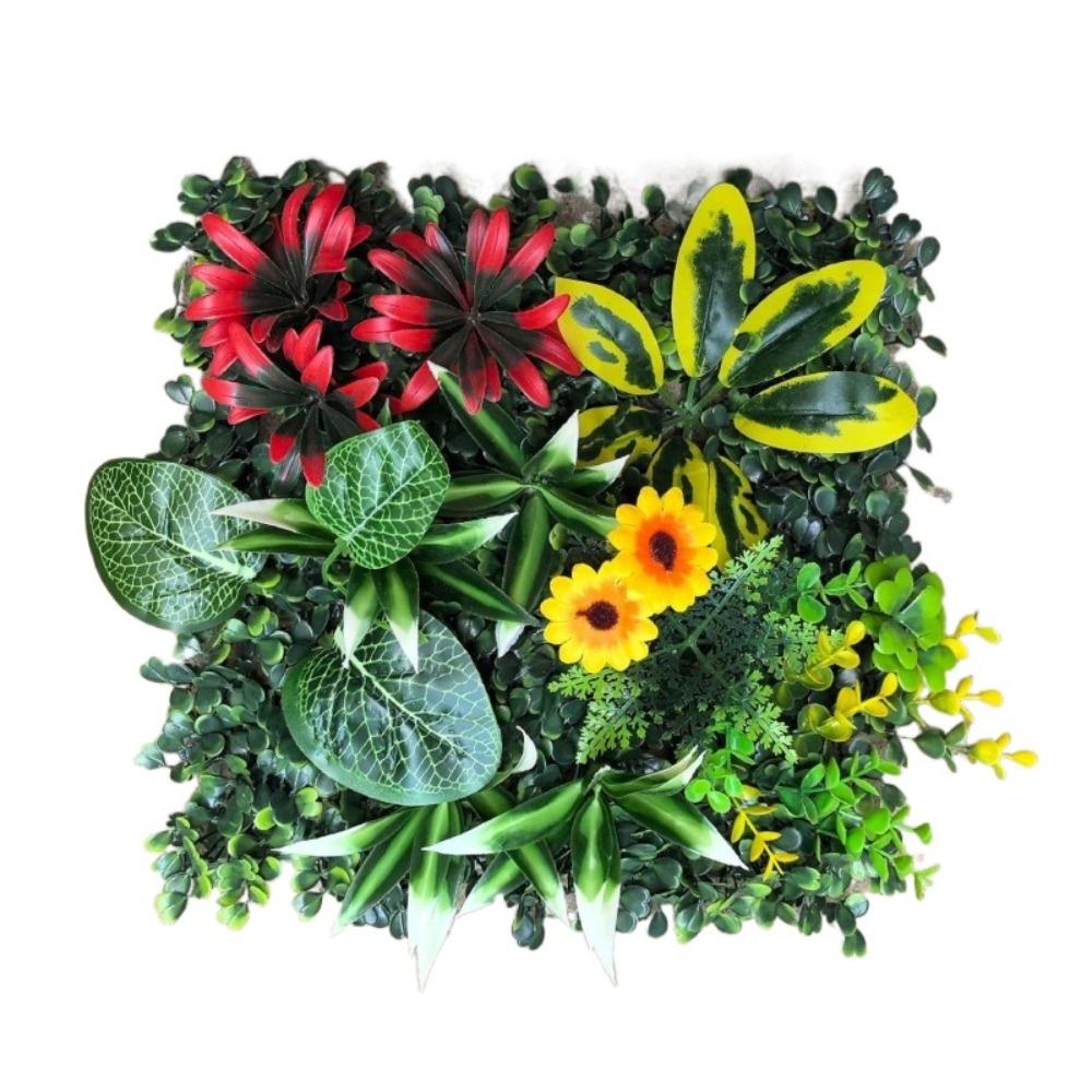 DIY Artificial Plant Wall Panel Sunflower Artificial Fern Grass  Background Wall Decoration