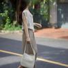 Slim-Fit Summer Tea-Toned Two-Piece Set for Women: Hong Kong & Korean Drama Style