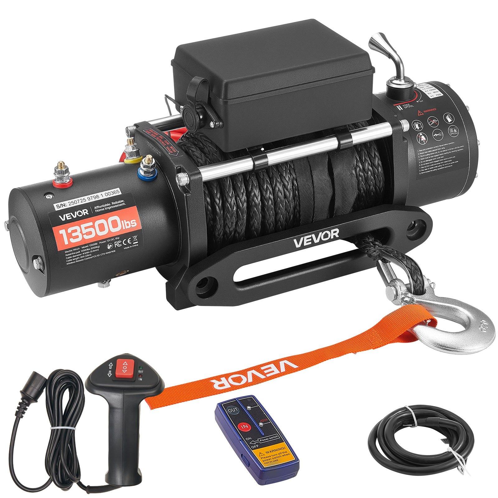 VEVOR Electric Winch, 6100 kg Load