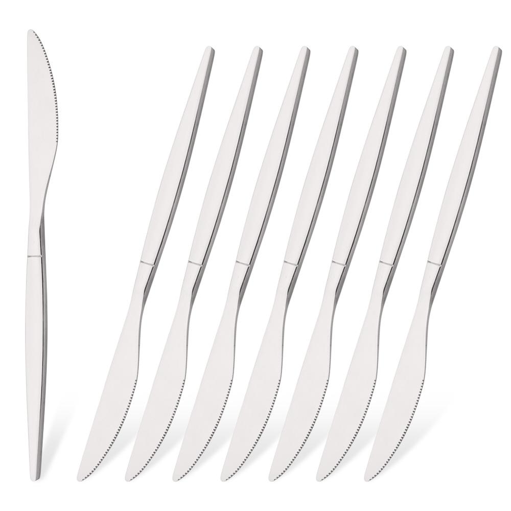 8 szt. Noże obiadowe z białego złota Sztućce ze stali nierdzewnej Zachodnie noże do steków Można myć w zmywarce Do domu, kuchni i restauracji