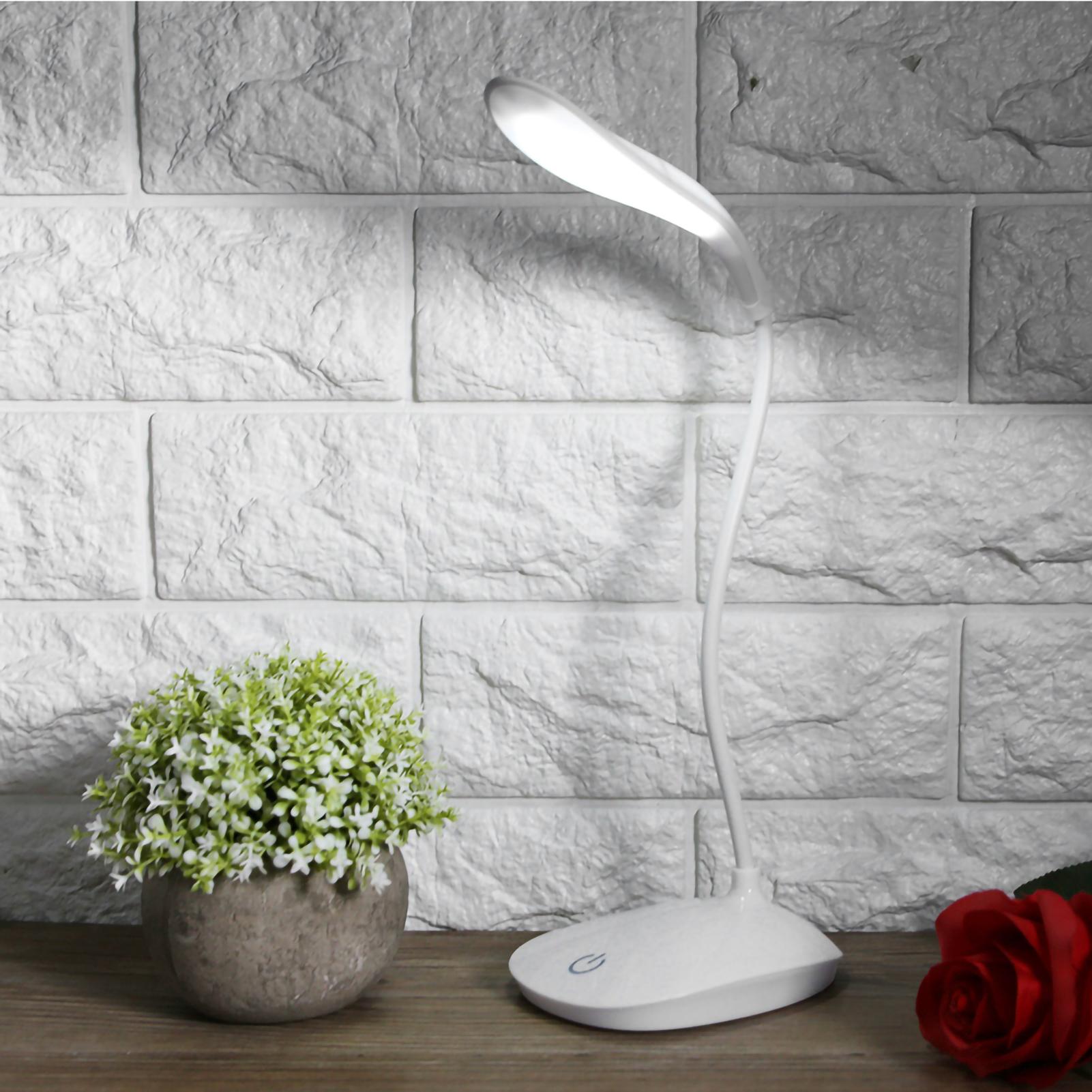 

USB Flexible Neck LED Desk Light Dimmable Touch Switch Night Reading Lamp