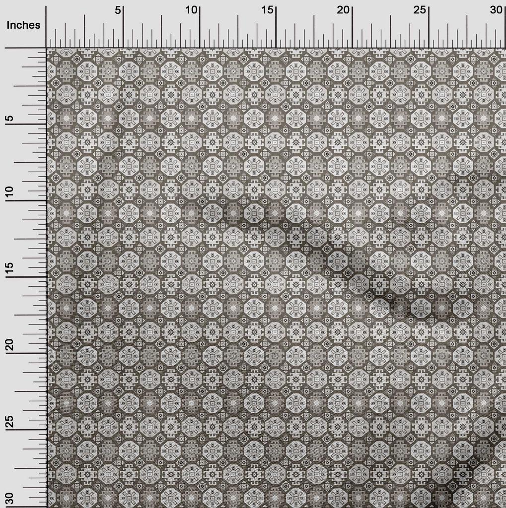 oneOone Cotton Flex Dusty Gray Fabric Asian Kilim Quilting Supplies Print Sewing Fabric By The Yard 40 Inch