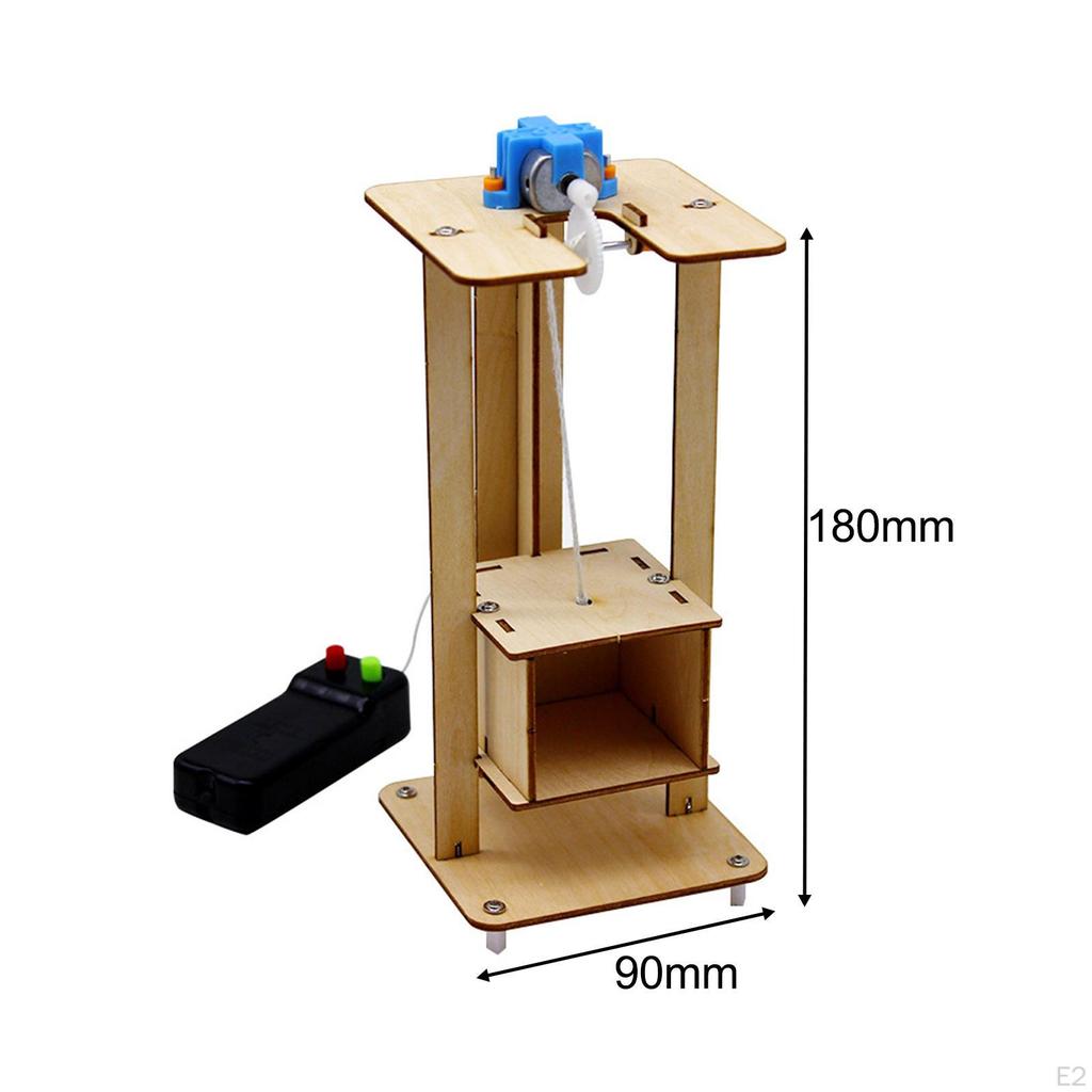 Wooden Elevator Toy DIY Early Learning Assembling Science Experiment set Craft