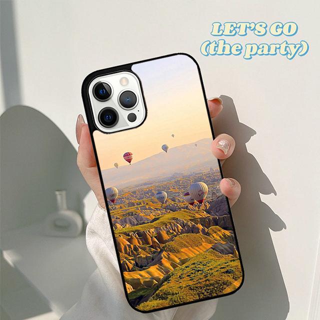 Herbst Heißluftballon Reise Berg Handyhülle Cover für iPhone 17 Air 16 16e 15 12 11 13 14 Pro Max Plus Coque