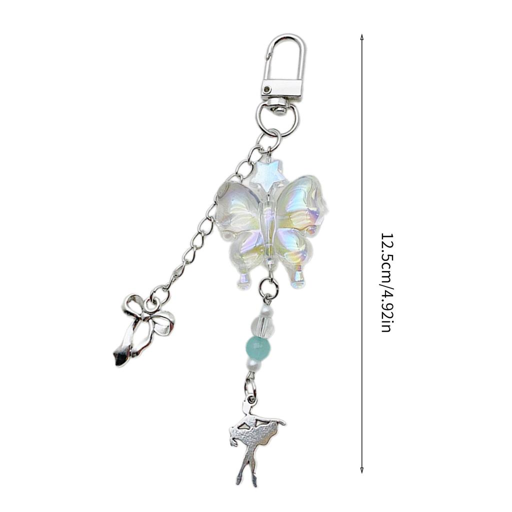 Colorful Acrylic Butterfly Chain Keyring Pendant with Gradient Colors Eye catching Gradient Butterfly Keyring Pendant