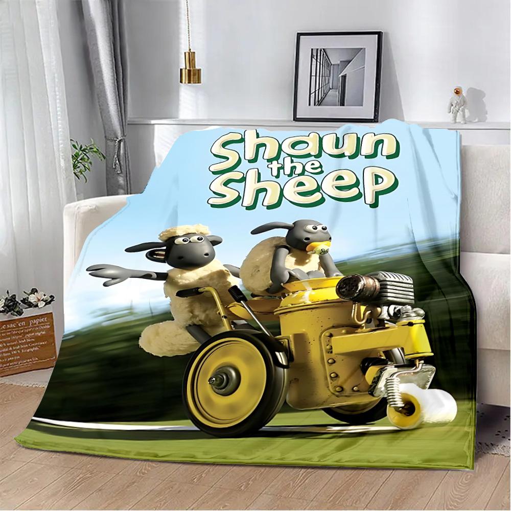 

Cartoon the Sheeps Printed Blanket Picnic Blankets Warm Blanket Soft and S-shauns Comfortable Blanket Home Travel Birthday Gift 40x50in