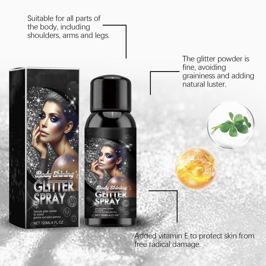Body Flash Highlighter Spray Natural Stereoscopic Long-lasting Brightening Glitter 120ml