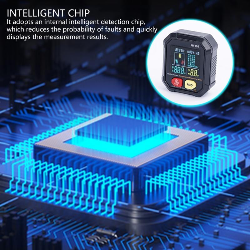 US/EU Plug Multifunctional Digital Display Socket Tester Ground Detector 48-250V 50-60Hz Color Display Voltages Tester