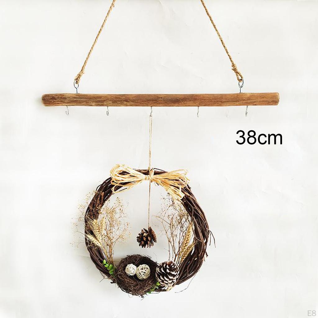 Artificial Flower Wreath for Front Door, Wall Hanging Outdoor Spring Flowers