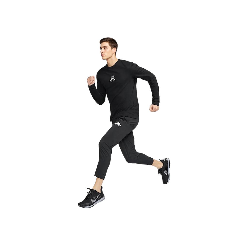 Nike Dri-Fit FW24 Trail Cuello Redondo Cómoda Suave Secado Rápido Camiseta Manga Larga Hombre Tops Negro HJ3602-010