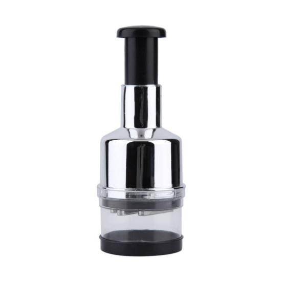 Steel Manual Garlic Press with Clear Container Multi-Function Vegetable Chopper Mincer