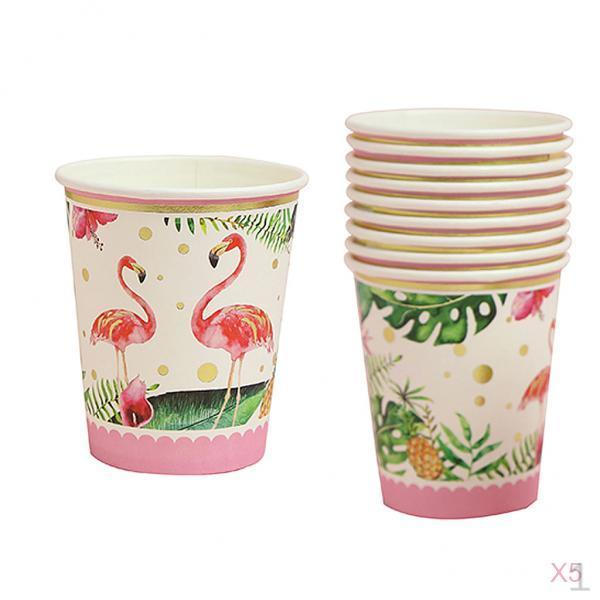 

Pack Of 50pcs Flamingo Paper Cups Tropical Party Table Decoration