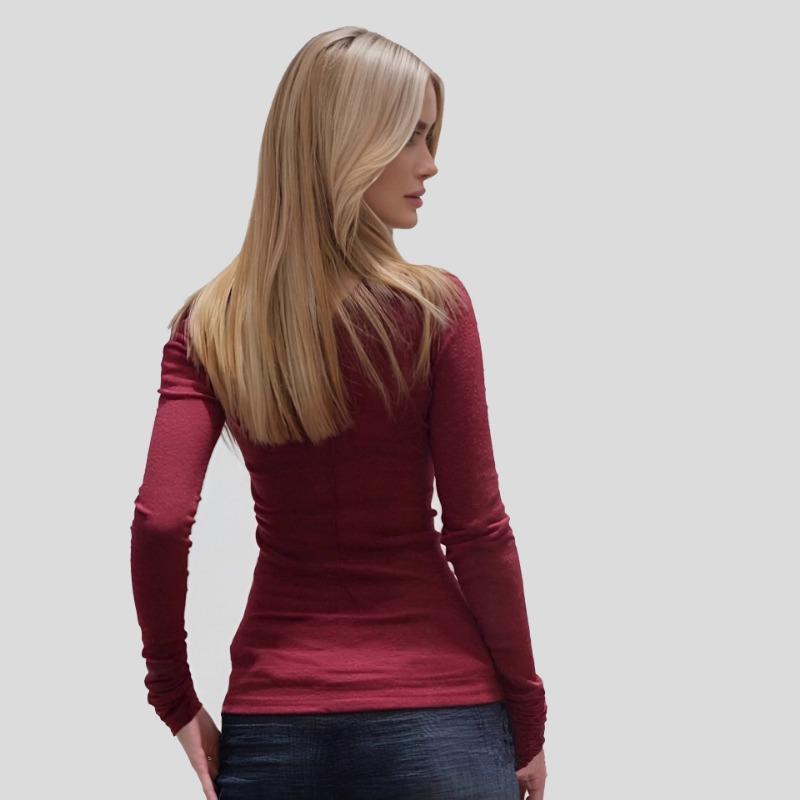 Women S Slim Fit Lace Spliced Long Sleeve T Shirt Autumn Winter Base Layer