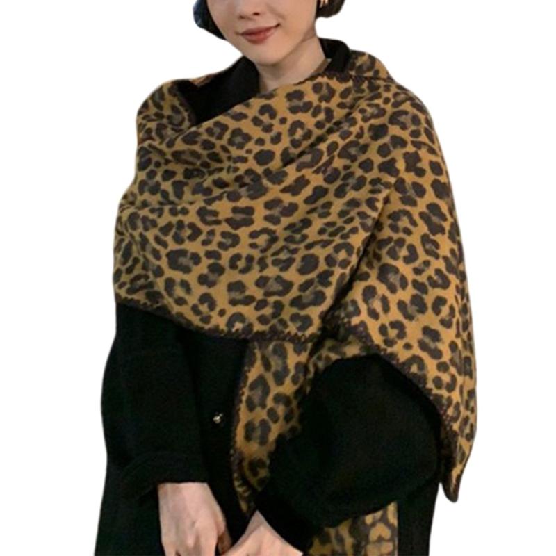 Elegant Leopard Print Long Neckerchief Casual Wear Scarf Hiphop Scarves for Casual Wear хаки