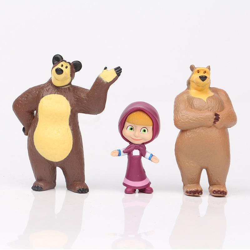 New 10Pcs/Set Masha And The Bear Action Figure Anime Model Cartoon Toys Anime Figure For Friends Gifts Christmas Gift
