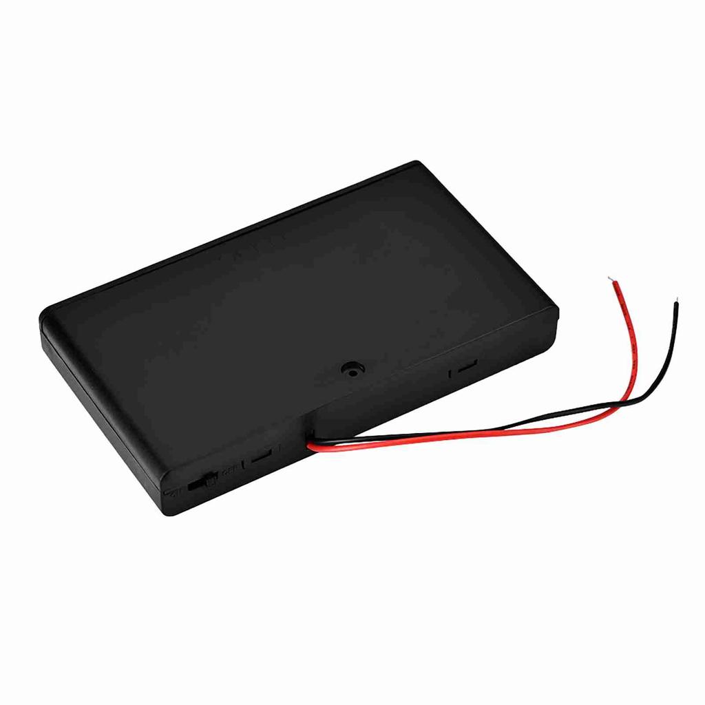 Portable 8pcs AA Battery Holder Battery Storage Box with Cover & Power Switch