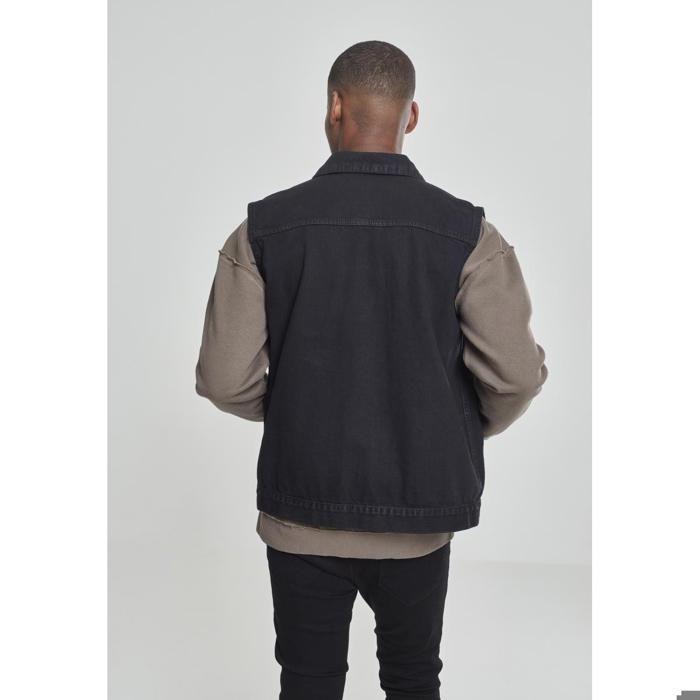 Veste En Jean - URBAN CLASSICS - Gilet Sans Manches - Couleur Bleu - Mixte - 100% Coton