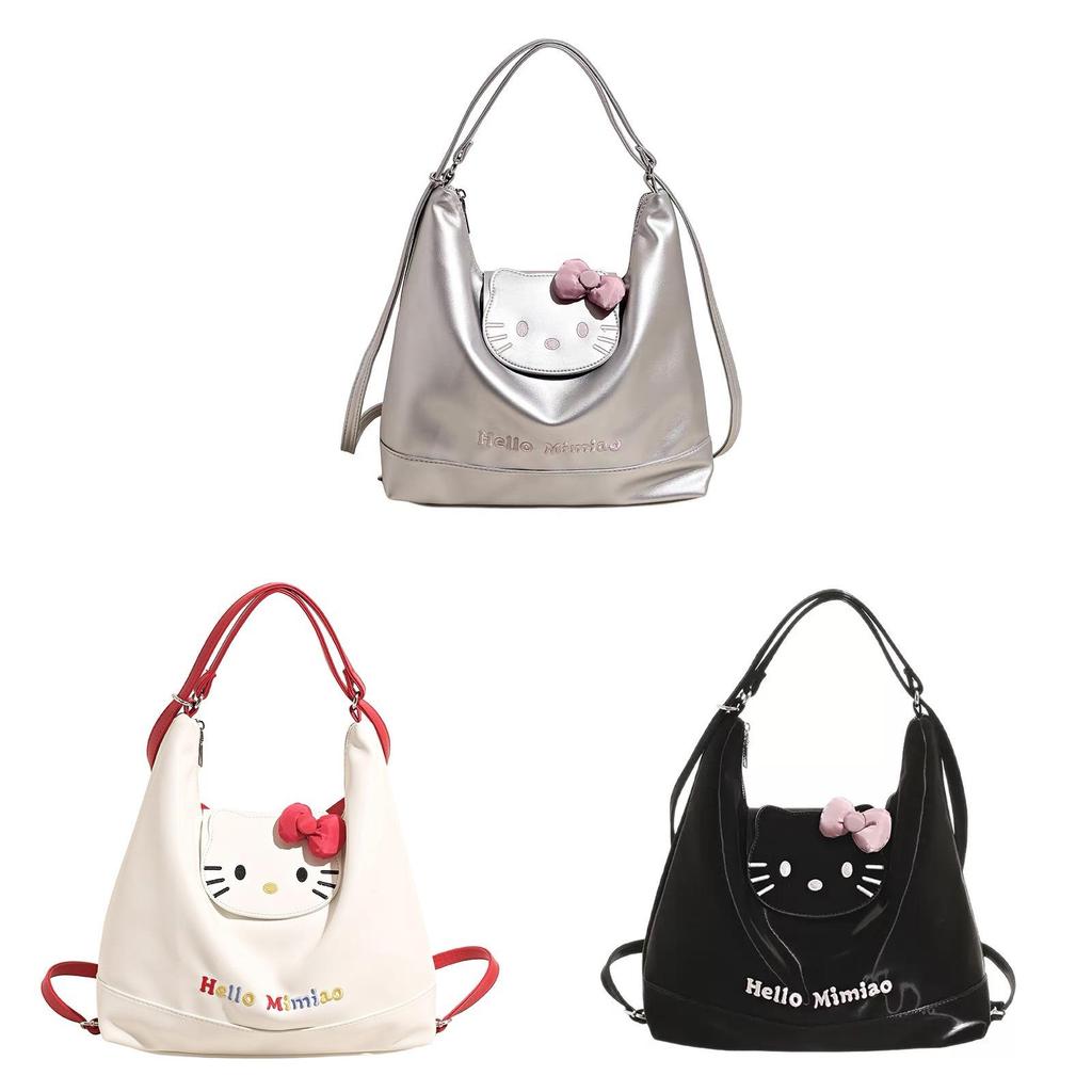 Hello Kitty Backpack For Women Girls Pu Material Large Capacity Daily Use