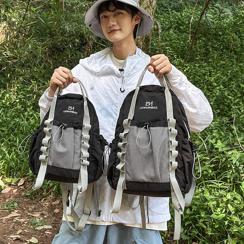 Contrast Color Backpack Student Travel Lightweight Backpack Large Capacity Backpack