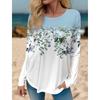 3D Print Floral Graphic Women's T Shirt Spring Autumn Long Sleeve Tops Basic Design Fashion O-Neck Fit Y2K Sweatshirt For Girls