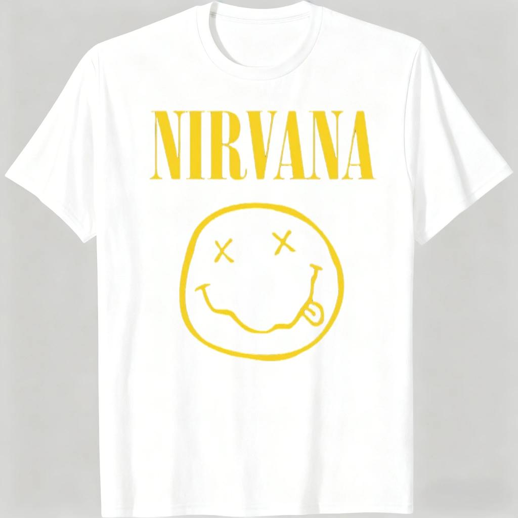 New Nirvana Rock Band Men's Cotton T-shirt Hip-hop Style Men's and Women's Oversized Y2K Tee Casual Loose Outdoor Street